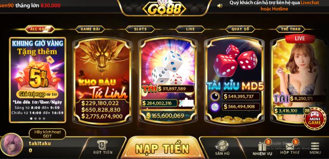 Các Game Nổi Bật Tại Hệ Thống Go88 Club