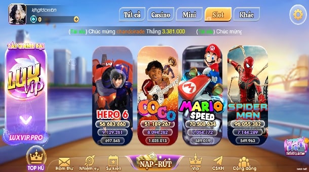 Đa dạng và phong phú: Hệ thống game tại Luxvip Pro